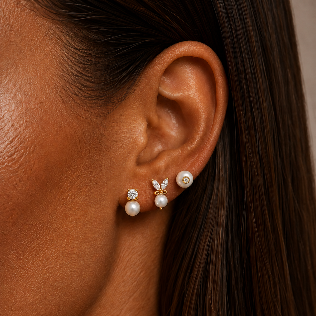 Single pearl stud