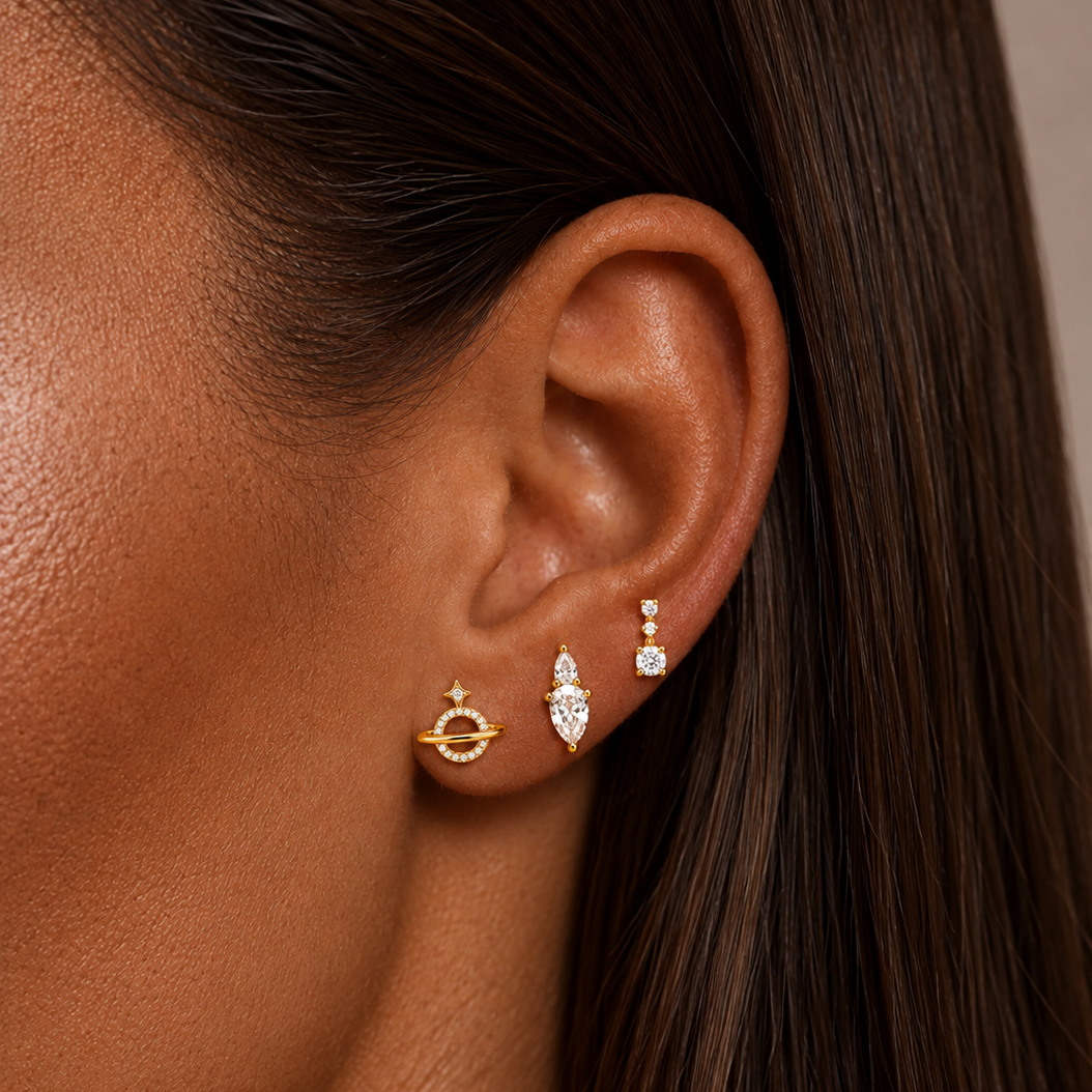 Orbit sparkle stud