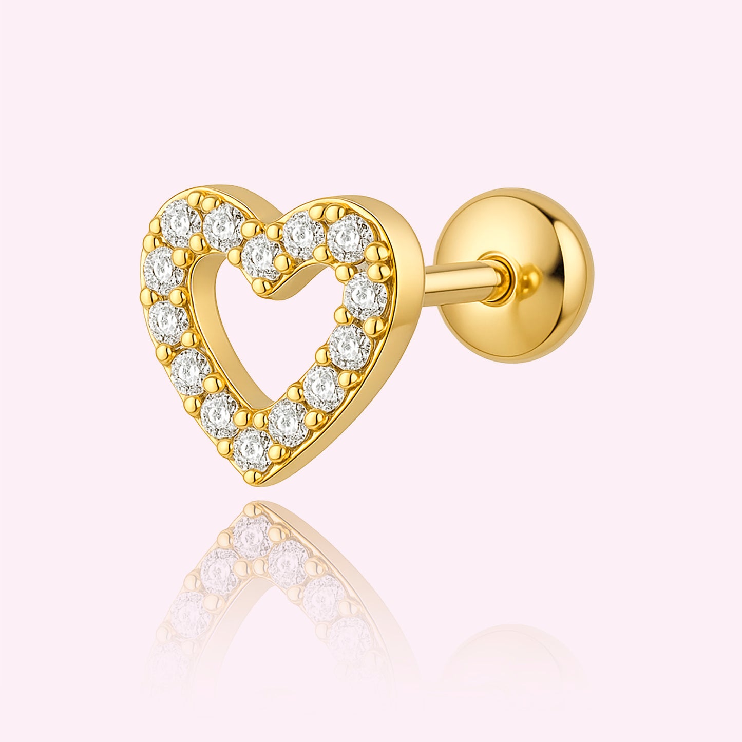 Heart crystal flatback