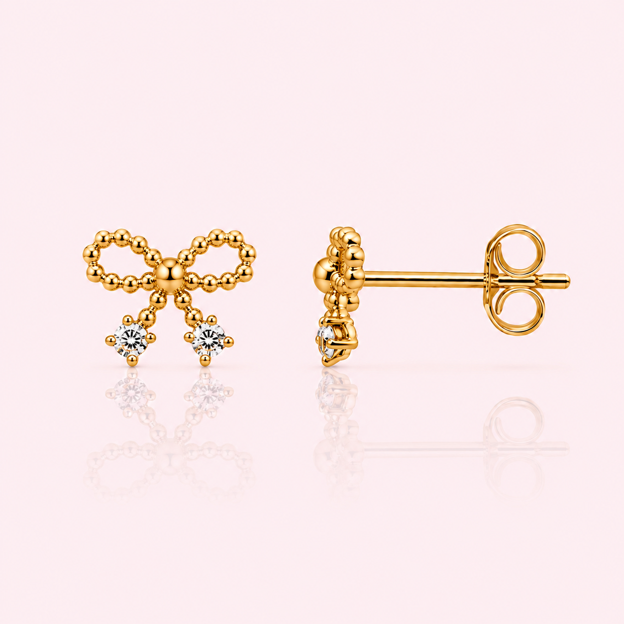 Crystal bow stud