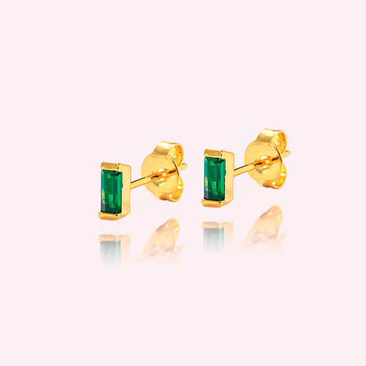 Emerald crystal studs