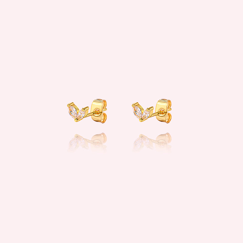 Double crystal leaf studs