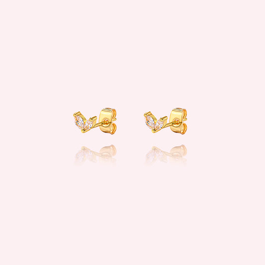 Double crystal leaf studs