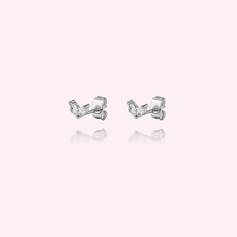 Double crystal leaf studs