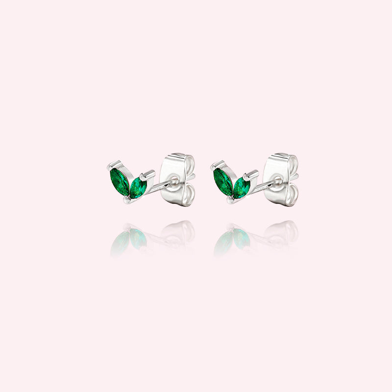 Double crystal leaf studs