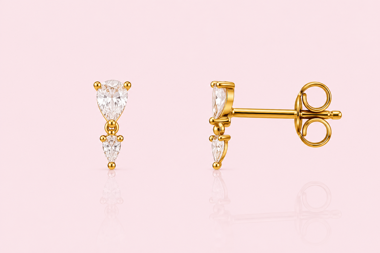 Teardrop sparkle stud
