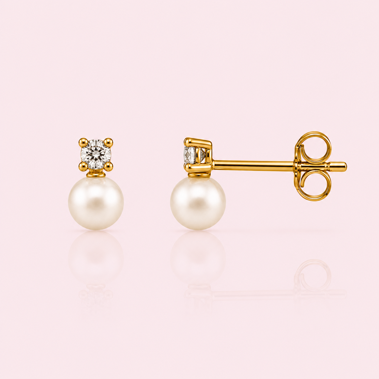 Crystal pearl stud