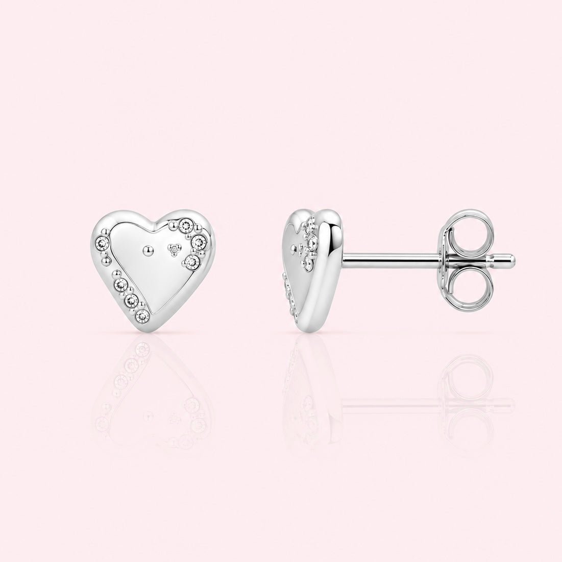Heart sparkle stud