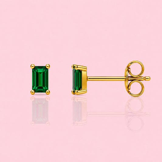 Emerald sparkle studs