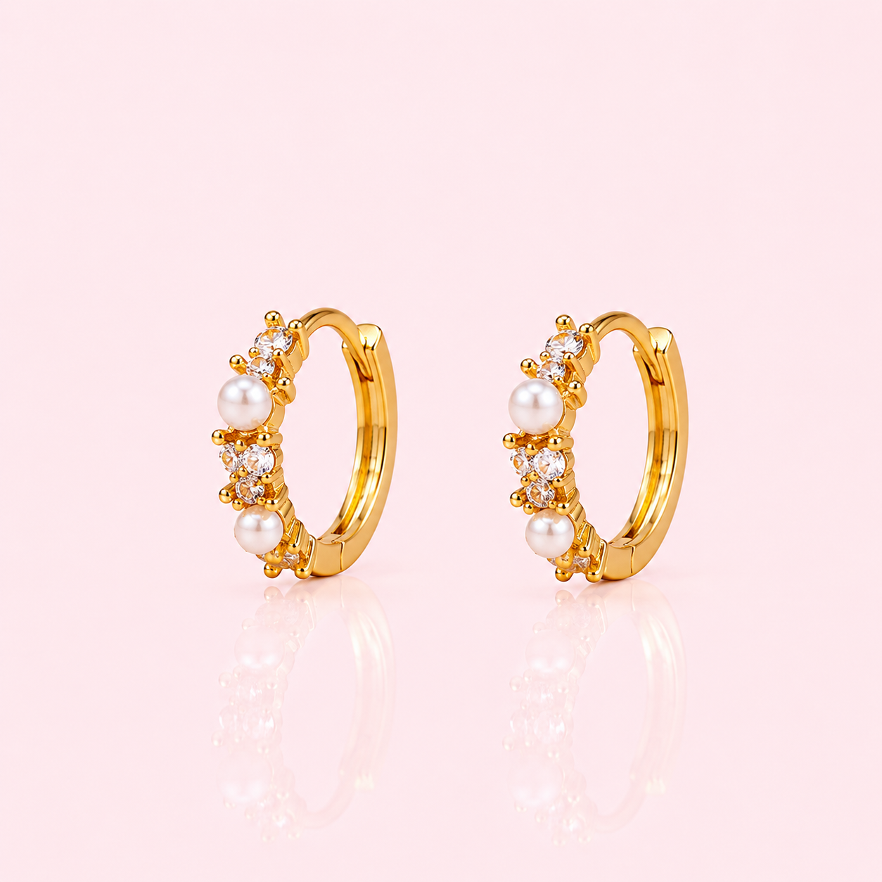 Crystal pearl hoop