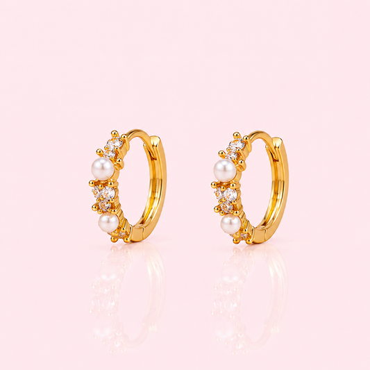 Crystal pearl hoop