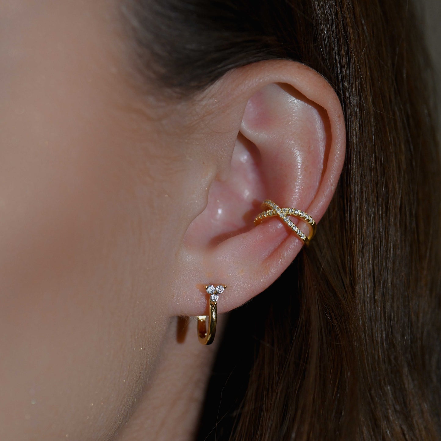 Cross ear cuff