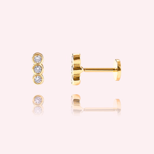 Crystal bar flatback stud