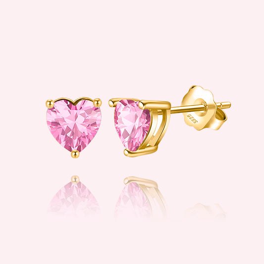 Crystal heart stud