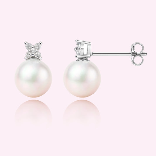 Crystal pearl stud